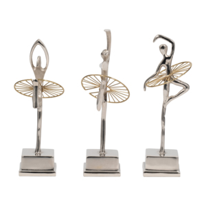 Statuette scultoree in metallo di ballerine per decorazioni domestiche, ornamenti eleganti per bagno, ufficio, scrivania, soggiorno. - Product Image 5