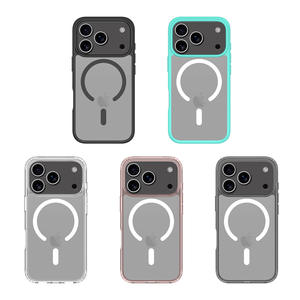 Fundas de teléfono de colores sólidos a prueba de golpes al por mayor para <span class=keywords><strong>iPhone</strong></span> 17 Pro Max 16 Pro 2 en 1 fundas con soporte de succión magnética - Product Image 3