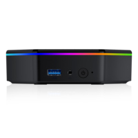 Mini PC QUNSHI Intel N150 avec éclairage RGB, Windows 11 Pro, ordinateur professionnel, double WiFi pour la maison, le bureau et les entreprises, mini ordinateur DDR4 PC