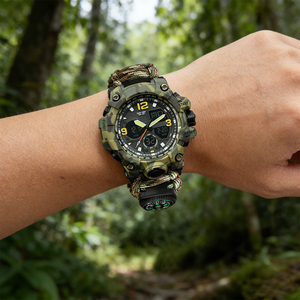 Luxury Sport Outdoor Survival <strong>Watch</strong> <strong>Compass</strong> Thermometer Multifunctional <strong>Analog</strong> Digital <strong>Watch</strong> Dual Display LED Waterproof - Product Image 4