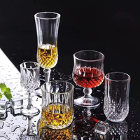 Verre à vin transparent taillé en diamant de style européen, personnalisable avec logo, capacités de 150 à 260 ml, pour banquets et usage domestique (vente en gros)