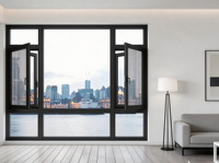 Ventanas Abatibles de Aluminio Resistentes a Impactos con Malla de Seguridad, Aislamiento Acústico y Rotura Térmica, Doble Acristalamiento para Entrada de Apartamento