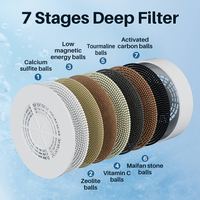 Nouvel arrivage : Filtre de douche 7 étapes en plastique à charbon actif, élimination du chlore, parfumé pour la santé de la peau, installation facile