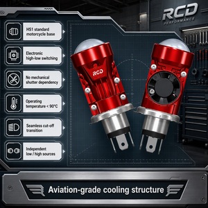 Prix usine en gros, Projecteur LED compact H4 1,8 pouce pour moto, avec ventilateur de refroidissement turbo, Plug & Play, 2 lentilles, style <span class=keywords><strong>Cafe</strong></span> <span class=keywords><strong>Racer</strong></span> - Product Image 3