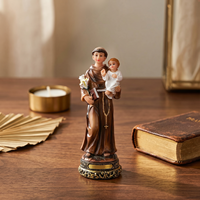 Statue en résine de Saint Antoine de Padoue tenant le bébé Jésus, figurine catholique peinte à la main, dévotion chrétienne pour autel, bureau, cadeaux pour la maison