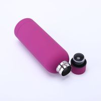 Meilleures ventes 350ml 500ml 750ml 1000ml Thermos à double paroi en acier inoxydable Caoutchouc Noir mat Bouteille d'eau de luxe