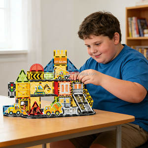 Bloques de Construcción Magnéticos STEM 3D de <span class=keywords><strong>7</strong></span>.5CM para Niños, Juego de Bloques de Construcción de Carreteras 3D, Escenas de Tráfico Urbano, Ladrillos Magnéticos de Juguete - Product Image 4