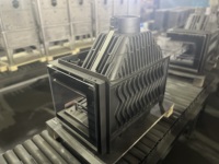 Poêle à bois en fonte, insert de cheminée d'angle avec double vitrage, chauffage domestique pour hôtels et villas