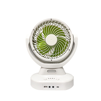 Ventilateur de table rechargeable solaire + AC avec batterie au lithium, 3 vitesses, sortie USB DC, panneau solaire 3,3W et ampoule LED, autonomie 4-10 heures