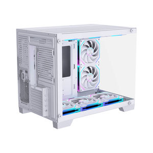 Gabinete de <span class=keywords><strong>PC</strong></span> MATX Lovingcool, Gabinete de <span class=keywords><strong>PC</strong></span> de <span class=keywords><strong>Torre</strong></span> Media con Doble Panel de Vidrio Templado, Diseño que Ahorra Espacio para Ensamblaje de <span class=keywords><strong>PC</strong></span> Personalizado - Product Image 4