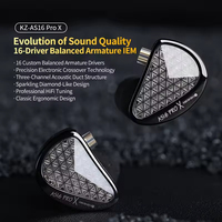 KZ AS16 X PRO nouveau 1DD + 7BA hybride intra-auriculaire HIFI moniteur musique filaire écouteurs jeux de sport basse casque 3.5MM Android Pro bouchons d'oreilles