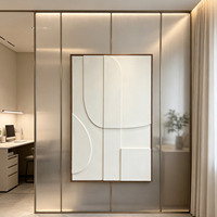 Art mural abstrait géométrique minimaliste sur toile, décoration texturée moderne pour le coin canapé et l'entrée, tailles personnalisables