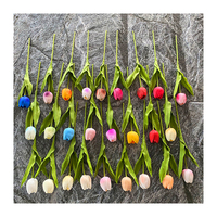 Decoración de boda de tulipán, un solo huevo de pu, flores artificiales decorativas