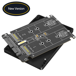 Adaptateur double NGFF M.<span class=keywords><strong>2</strong></span> B Key SSD vers SATA III <span class=keywords><strong>2</strong></span>,5 pouces avec boîtier en plastique noir - Product Image 1