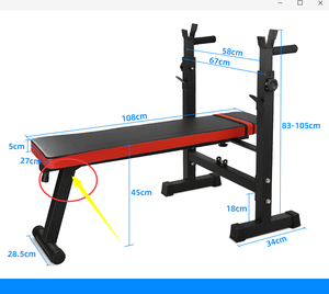Equipo de gimnasio Banco ajustable Inclinación ajustable Banco para sentarse Plegable multifunción mancuerna ejercicio peso plano benc - Product Image 2