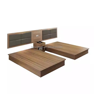 Complete Hotel Bedroom Furniture Sets Custom Cheap Wooden Single <b>Twin</b> <b>Bed</b> <b>Frame</b> With Headboard Nightstand TV Cabinet & Wardrobe - Product Image 3