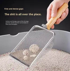 ที่ตักทรายแมวสแตนเลสทนทานใช้ซ้ำได้สำหรับกำจัดของเสียแมวและลูกแมว - Product Image 3