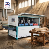 Machine à poncer le bois automatique, ponceuse à tambour 6 rouleaux pour portes et parquets en bois, à vendre