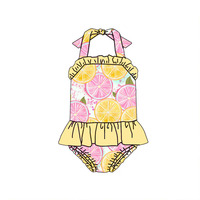 Élégant dos nu imprimé personnalisé Maillot de bain bébé filles en dentelle Maillot de bain confortable à séchage rapide pour enfants