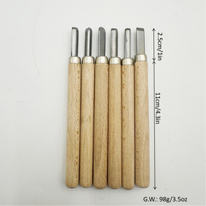 Ensemble de 6 outils de sculpture sur bois de qualité industrielle, lame SK5, fabrication directe d'usine, outils de gravure sur bois, fabrication OEM - Product Image 3