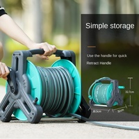 Ensemble de tuyau d'arrosage multifonctionnel haute pression avec pistolet de lavage de voiture, tuyau en caoutchouc, buses de jardinage domestique et chariot enrouleur de tuyau