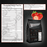 Poudre de gain de masse JBY au goût fraise pour stimuler les niveaux d'énergie et soutenir l'endurance physique pendant les entraînements