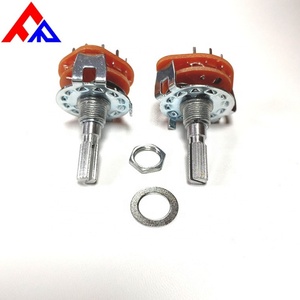 สวิตช์ตำแหน่งแบบหมุน Hot Metal RS25 แบบ D-shaft ขนาดแกน 6 มม. ติดตั้งแนวตั้ง 1P 2-12 ตำแหน่ง และสวิตช์โรตารี่ - Product Image 2