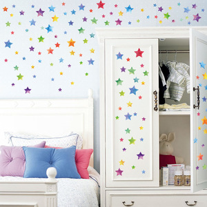 Colorful Stars <b>Wall</b> Stickers 45x50 Cm Waterproof PVC For Children's Rooms Bedroom <b>Decorative</b> Star Pattern - Product Image 1