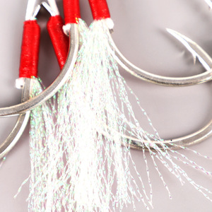 เบ็ดตกปลาแบบช่วยตกปลาชนิดสโลว์พิทช์จิ๊กกิ้ง สำหรับตกปลาทะเลน้ำเค็ม ทำจากเหล็กกล้าคาร์บอนสูงคุณภาพพรีเมียม พร้อมเส้นลวดสีขาวคู่และเส้นลวดเดี่ยว - Product Image 2