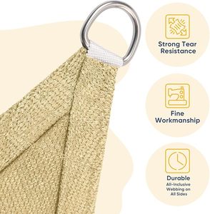 Chất lượng cao dù để che nắng Sails màu be <span class=keywords><strong>Shade</strong></span> Net <span class=keywords><strong>HDPE</strong></span> vải bóng râm cho cắm trại ban công ngoài trời Patio - Product Image 2