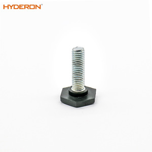 Pied de meuble hexagonal réglable Hyderon en acier noir robuste - Product Image 1