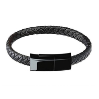 Bracelet sport en cuir synthétique, cordon de chargement Micro USB caché et Portable, transfert de données, pour iPhone et sport, voyage