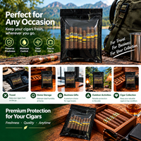 Pochette de cave à cigares de voyage de qualité supérieure avec pack d'humidité Boveda 69% Ziplock de fenêtre transparente étanche à l'air pour cigare 8-10Sticks