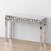 Table console de luxe en cristal avec miroir en verre meubles d'intérieur en miroir pour le salon en MDF