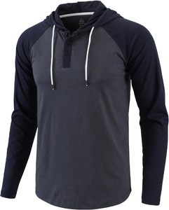Men's Casual Athletic <b>Workout</b> <b>Hoodie</b> Lightweight Embroidered Jersey Sweatshirt with Long Sleeve and Drawstring - Product Image 6