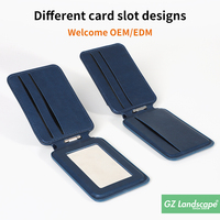 Aangepaste Lederen Spiegel Mobiele Telefoon Kaarthouder Stick Op Mobiele Telefoon Achterzak Magnetische Portemonnee Kickstand Voor Iphone