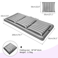 Lit médical gonflable 3 en 1 pour patients alités, avec matelas à eau en PVC épais pour soulager les escarres