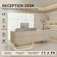 Comptoir de réception multifonctionnel simple et moderne en MDF éco-responsable avec éclairage LED pour magasin de vêtements, bar, salon de beauté et boutique - Ensemble complet