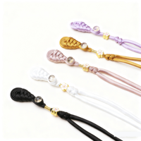 Boutons de grenouille chinois faits à la main, écologiques, en forme de fleur, perles plaquées, fermetures à nœuds en tissu à longue queue pour Hanfu Qipao