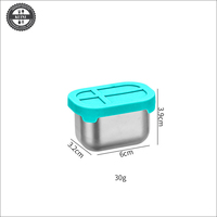Boîte à goûter pour enfants en acier inoxydable 304, 50-230 ml, gobelet à sauce bento avec couvercle en silicone |   Conteneur de stockage alimentaire portable étanche