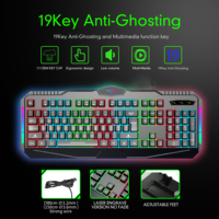 Ensemble clavier et souris de jeu filaire rétroéclairé RGB, 104 touches, interface USB, rétroéclairage LED, étanche, ordinateur standard