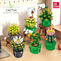 Set Hadiah Blok Bangunan Bonsai Bunga Abadi 9-in-1 Simulasi Kaktus Sukulen 1370pcs