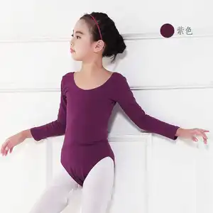 Haute qualité enfants filles enfants à manches longues Ballet danse porter justaucorps gymnastique rythmique justaucorps