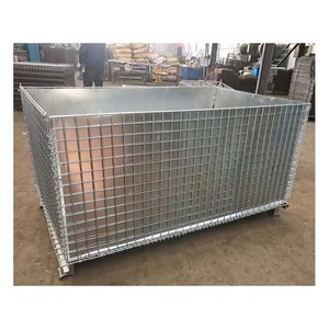 Đóng mở lồng Pallet, có thể gập lại stillage, kho thép stillage kim loại vật nuôi phôi dây lưới lưu trữ container - Product Image 6