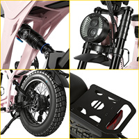 Vélo électrique à suspension intégrale Eu Us Au avec pneus larges, batterie 48V 25Ah, moteur 250W, cadre en alliage d'aluminium de 20 pouces, longue autonomie