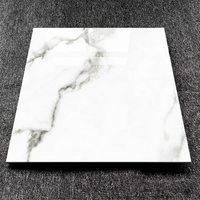Carreaux de céramique 60x60 cm, blanc Calacatta veiné gris, polis, pour revêtement de sol intérieur moderne et luxueux
