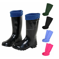 1 paire de chaussettes de travail en caoutchouc thermique pour homme, chaussettes avec Logo personnalisé, adapté pour les chaussures de pluie