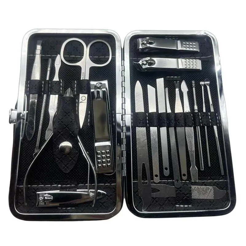 quality red black gold cosmetic kit stainless steel tweezers clippers of nail sets beauty manicure