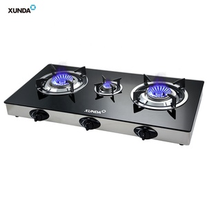 Xunda grande apparecchio da cucina in vetro temperato piano cottura <span class=keywords><strong>A</strong></span> <span class=keywords><strong>Gas</strong></span> 3 fornelli <span class=keywords><strong>A</strong></span> <span class=keywords><strong>Gas</strong></span> stufa Estufas <span class=keywords><strong>A</strong></span> <span class=keywords><strong>Gas</strong></span> - Product Image 2