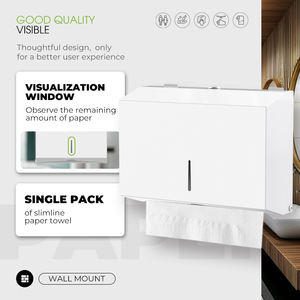 Porte-papier toilette mural en acier écologique FANDA avec revêtement en poudre blanche - Design moderne, garantie 1 an, utilisation au bureau - Product Image 3